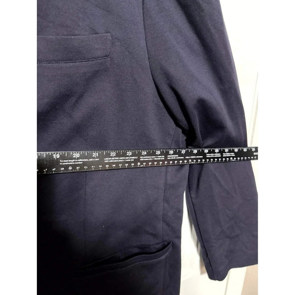 Lands' End Blazer Mens 2XL Navy Blue Knit Sport Coat 2-Button Patch Pockets
